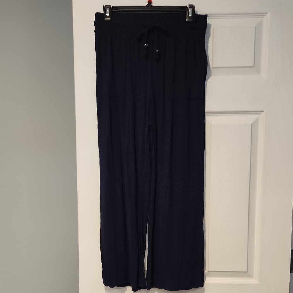 Elegant Navy Wide Leg Pants Size Medium